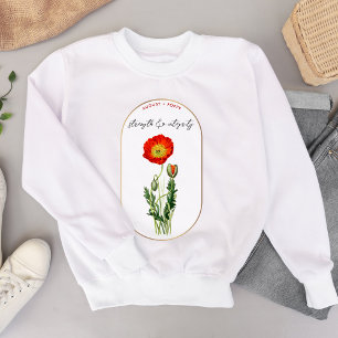 Camiseta Birthday Poppy Aniversário Mês de Flor de Nascimen