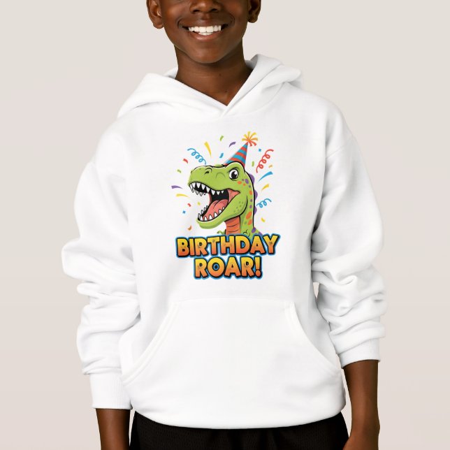 Camiseta Birthday Roar Cute Dinosaur Birthday Party Design (Frente)