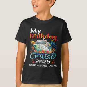 Camiseta Birthday Trip Cruise 2025 Family Festa de aniversá