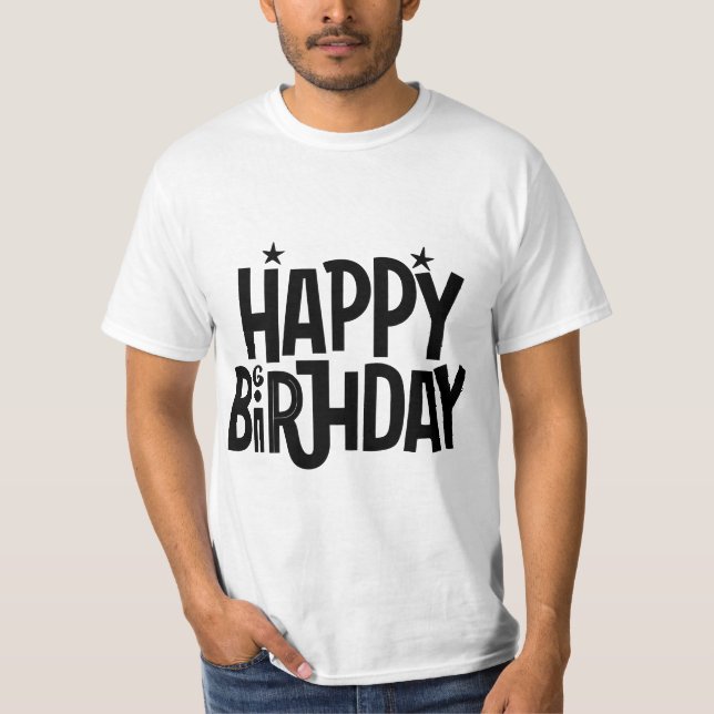 Camiseta Birthday Typography Sayings (Frente)