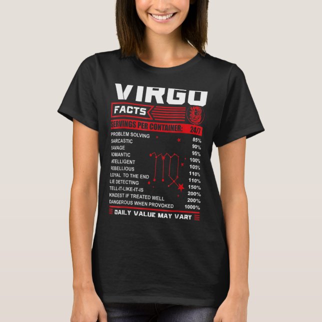 Camiseta Birthday Virgo Facts (Frente)