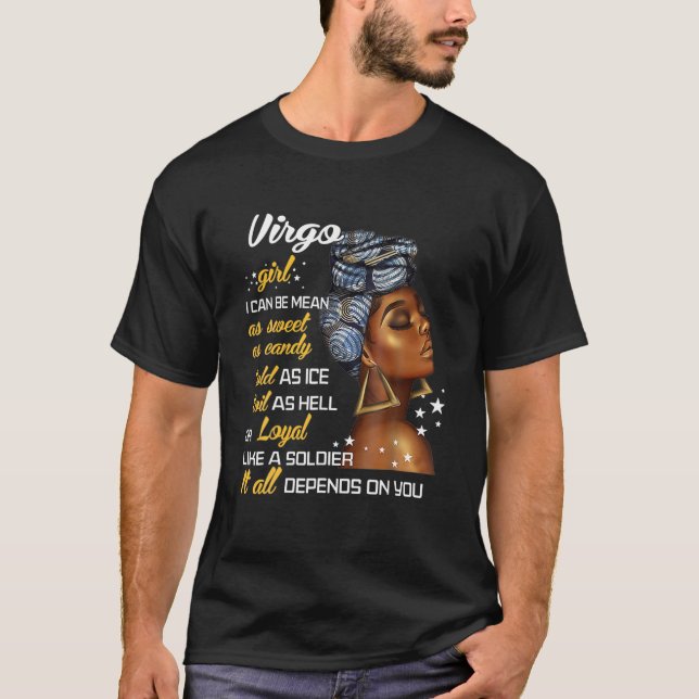 Camiseta Birthday Zodiac Virgo Girl August Ou Setembro (Frente)