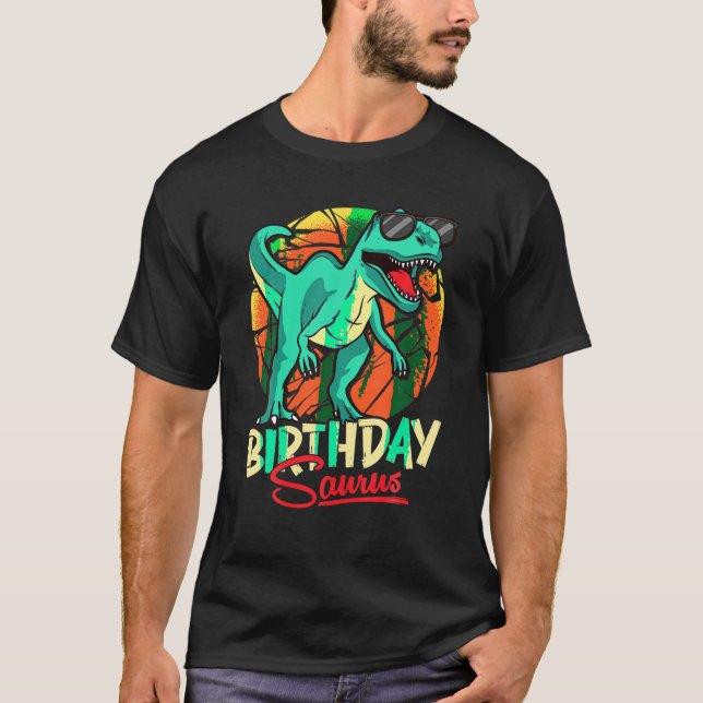 Camiseta Birthdaysaurus Birthday Saurus Dinosaur Family Mat (Frente)