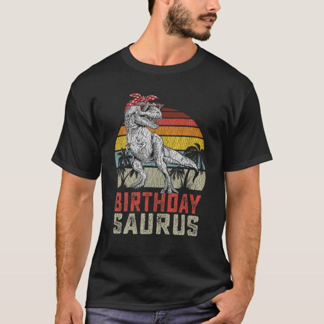 Camiseta Birthdaysaurus T Rex Dinosaur Birthday Saurus Fami (Frente)