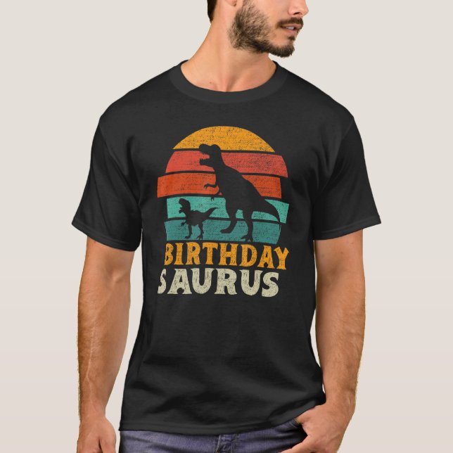 Camiseta Birthdaysaurus Trex Dinossaur Aniversário Saurus F (Frente)