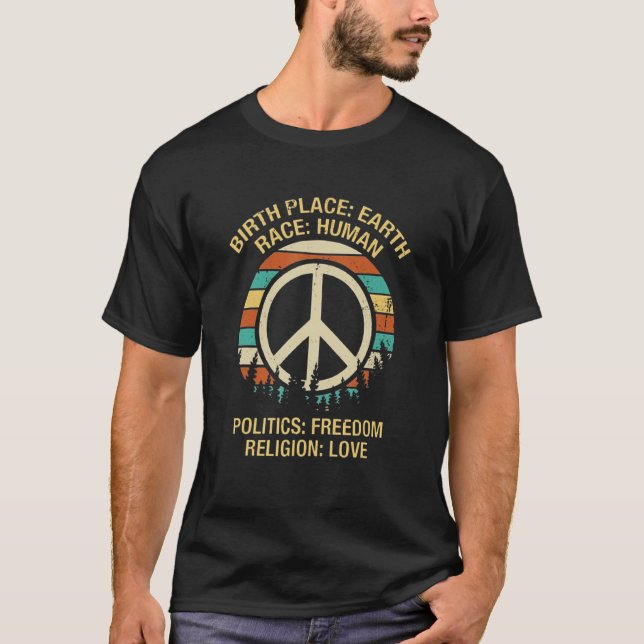 Camiseta Birthplace Earth Race Human Politics Freedom Relin (Frente)