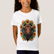 Bisão Americano Com Coroa de Girassol Kansas Estad