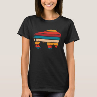 Camiseta Bisão Antigo Vaca Búfalo Parque Nacional Ocidental