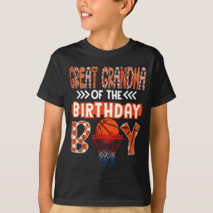 Camiseta Bisavó do Fã de Basquete do Menino do Aniversário
