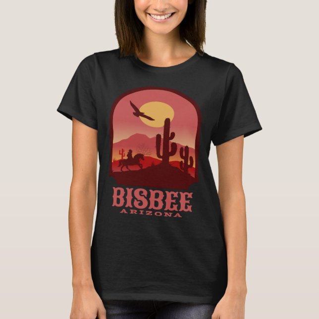 Camiseta Bisbee Arizona Cacti and Sunset (Frente)