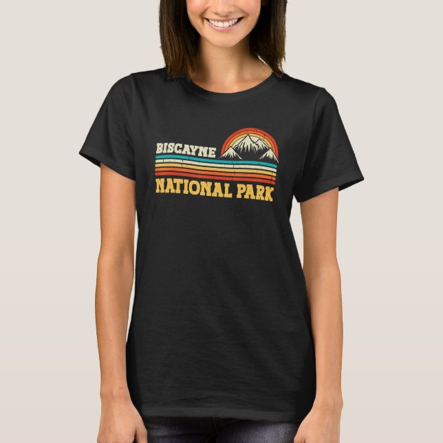 Camiseta Biscayne National Park Mountain Trees & Sun Campin (Frente)