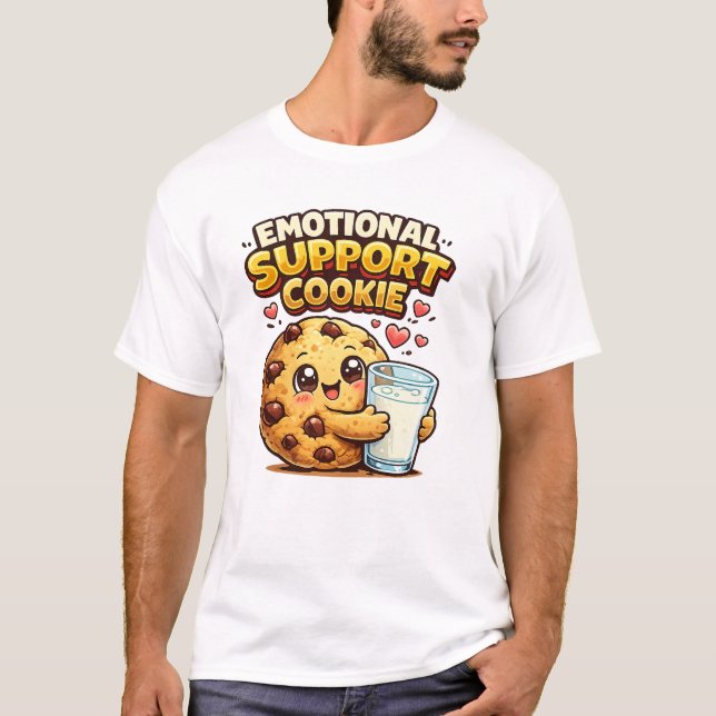 Camiseta Biscoito de Apoio Emocional Fofo e Divertido (Frente)
