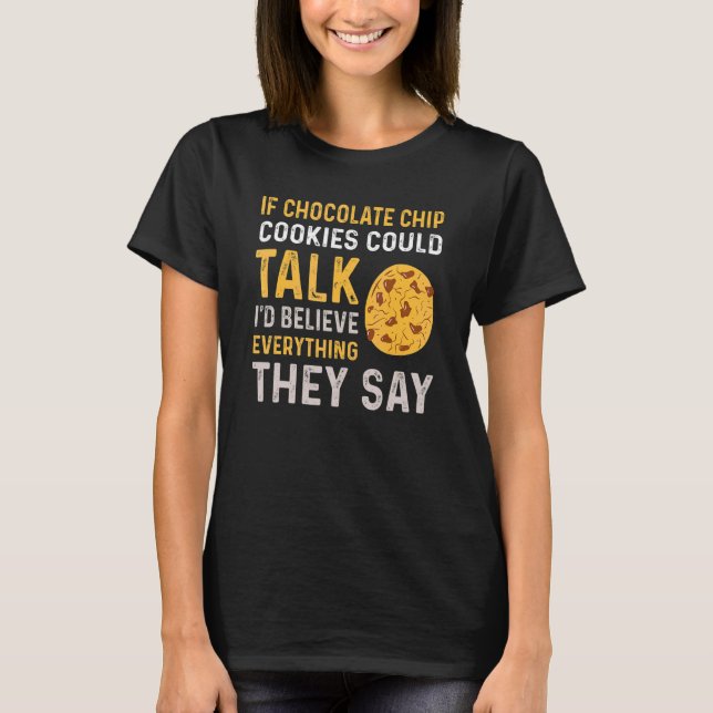 Camiseta Biscoito de Chocolate em Lâmina Dizendo Biscoitos  (Frente)