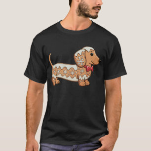 Camiseta Biscoito de gengibre de Natal Dachshund Cachorro S