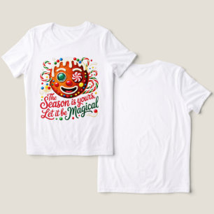 Camiseta Biscoito de Gengibre Mágico Feminino Fofo Festivo