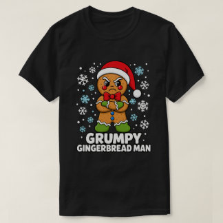 Camiseta Biscoito de Gengibre Mal-Humorado Natal Férias Eng