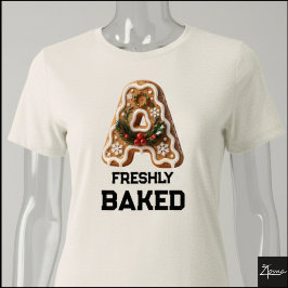 Camiseta Biscoito de Gengibre Natal Letra Inicial A