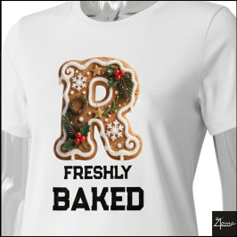 Camiseta Biscoito de Gengibre Natal Letra Inicial R