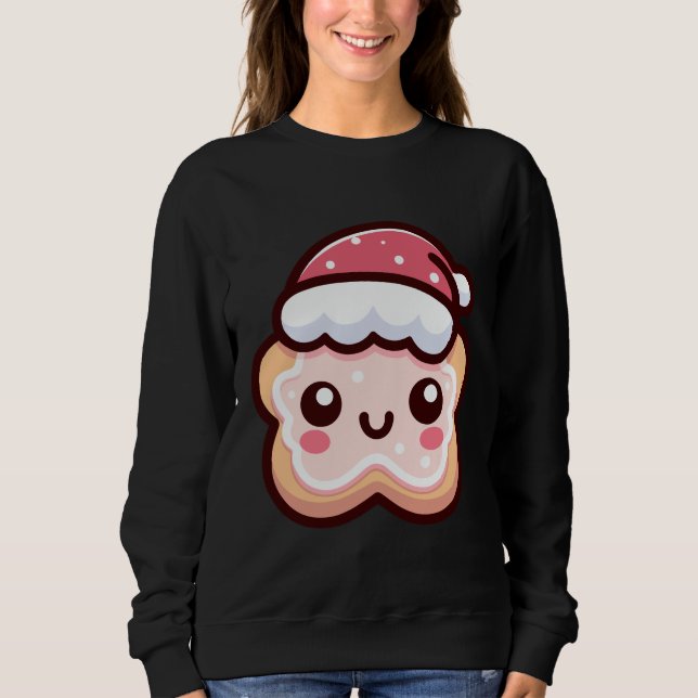 Camiseta Biscoito de Natal bonito com Papai Noel (Frente)