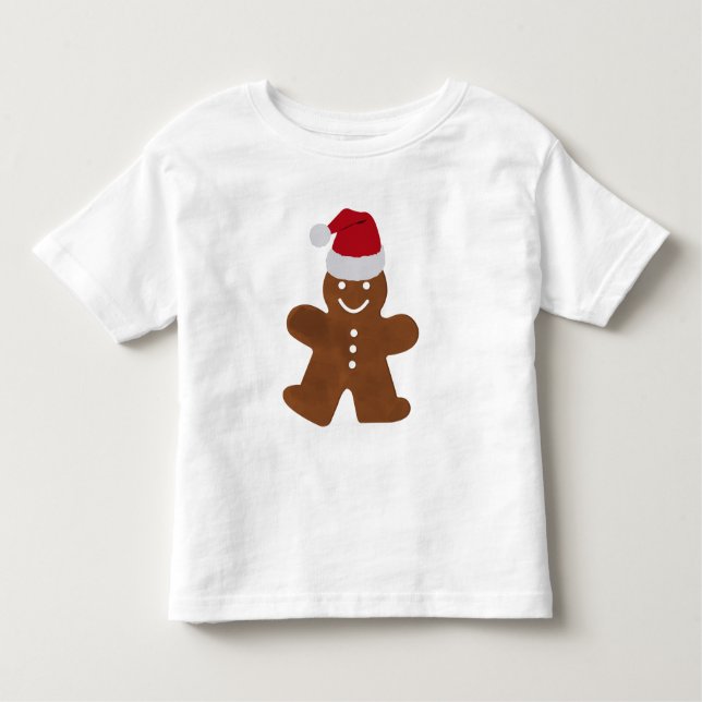 Camiseta Biscoito de Natal Bonito Homem de Pão de Mel (Frente)
