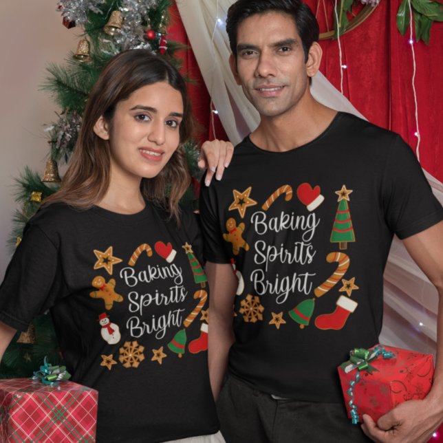 Camiseta Biscoito de Natal Bright Gingercake Cookie (Criador carregado)