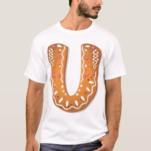 Camiseta Biscoito de Natal com Monograma da Letra U em Geng