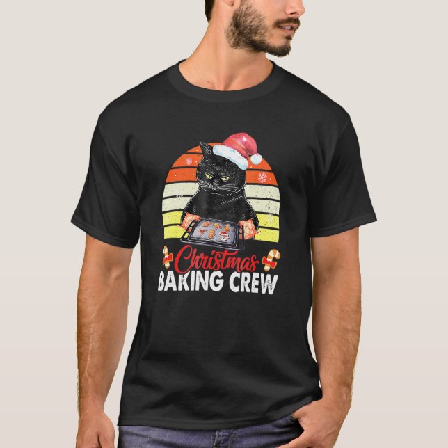 Camiseta Biscoito De Natal Do Gato Equipe De Confeitaria De (Frente)