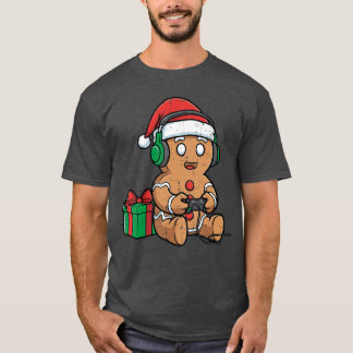 Camiseta Biscoito de Natal Gamer Xmas Jogos Meninos Juventu