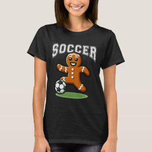 Camiseta Biscoito de Natal Jogando Futebol de Futebol