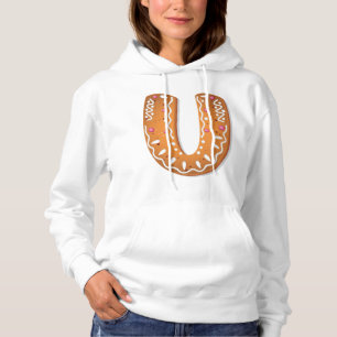 Camiseta Biscoito de Natal Letra U Monograma Feriado