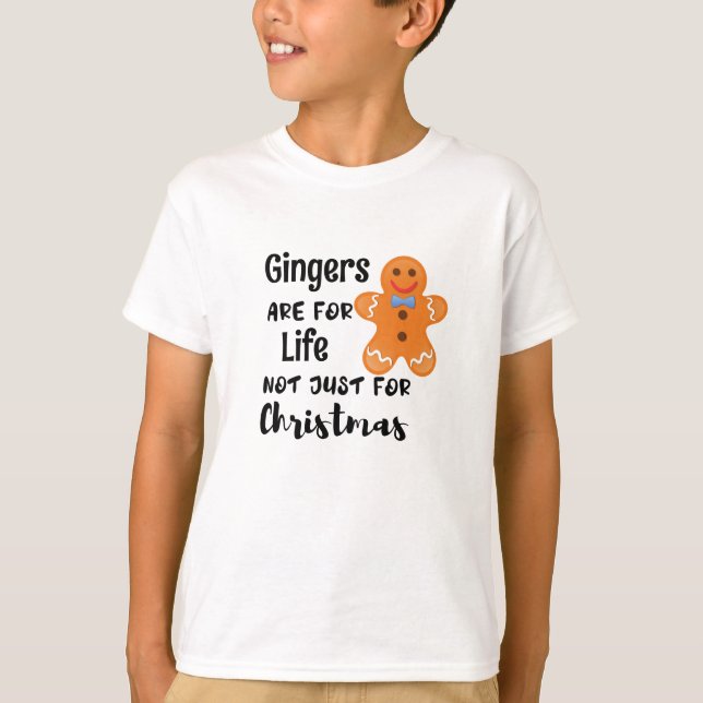 Camiseta Biscoito Ginger Bonito Com Texto Colorido De Natal (Frente)