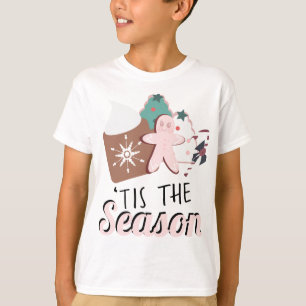Camiseta Biscoitos da Temporada de Natal Chocolate Quente