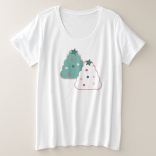 Camiseta Biscoitos de Árvore de Natal Purpurina Pontos