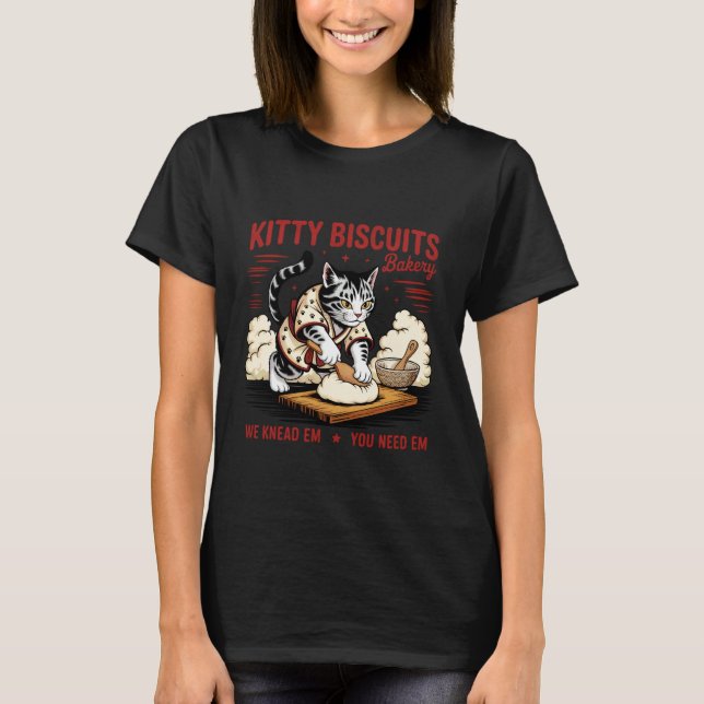 Camiseta Biscoitos de Gatinho Nós Amassamos Você Precisa De (Frente)