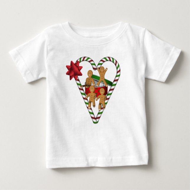 Camiseta Biscoitos de Gengibre Natal Cute Férias (Frente)