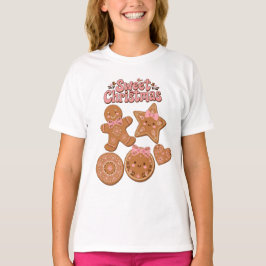Camiseta Biscoitos de Gengibre Natalinos Doce Arco Estrelas