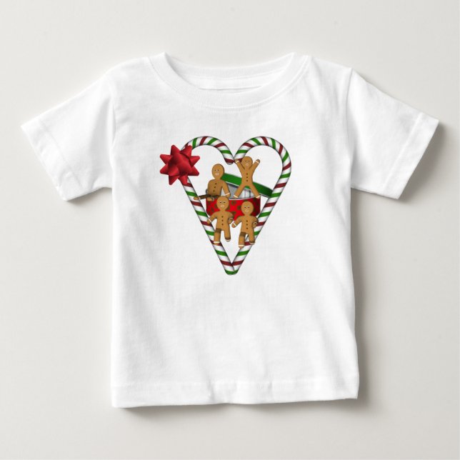 Camiseta Biscoitos de Homem de Biscoito de Natal Fofo Festa (Frente)