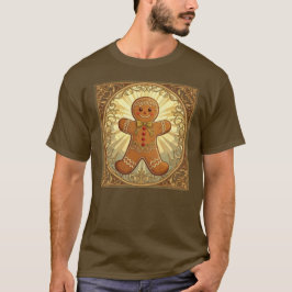 Camiseta Biscoitos de Homem de Gengibre Natal Estilo Vintag