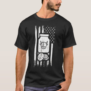 Camiseta Biscoitos de Leite de Vaca Bandeira Americana dos