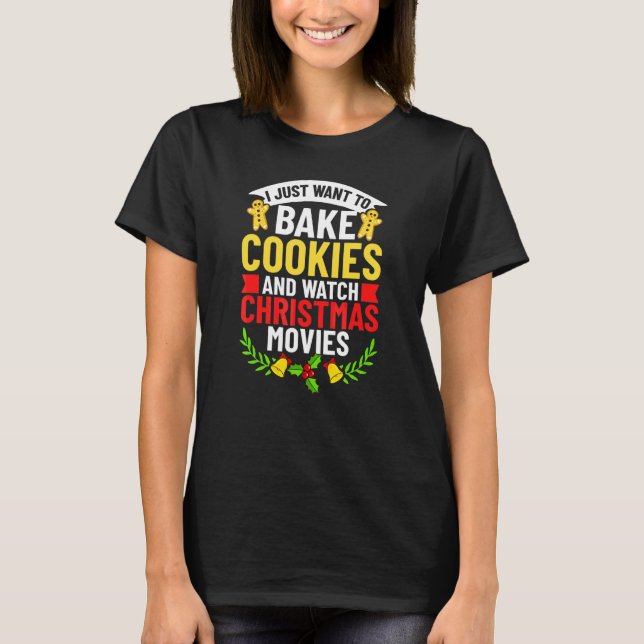 Camiseta Biscoitos De Natal Assando Biscoitos Feriado Padei (Frente)