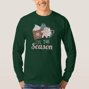 Camiseta Biscoitos de Natal É a Temporada Chocolate Quente