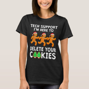 Camiseta Biscoitos De Natal Suporte Técnico Mulheres Homens