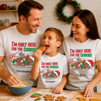 Camiseta Biscoitos Divertidos de Natal – Nome Personalizado