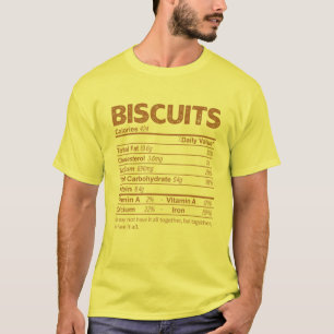 Camiseta Biscoitos Engraçados Fatos Nutricionais Comidas de