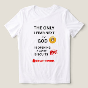 CAMISETA BISCOITOS GRÁFICOS BRANCOS DE MEDO, HUMOR GASTRONÔ