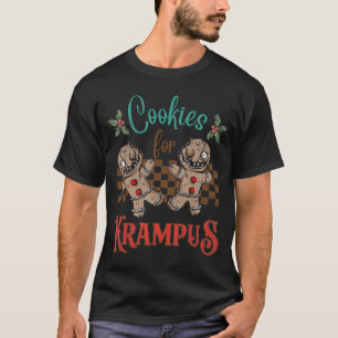 Camiseta Biscoitos Para Krampus Homem de Gengibre Assustado