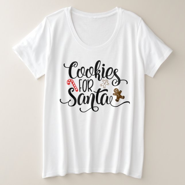 Camiseta Biscoitos para Papais noeis de Natal Divertido (Frente do Design)