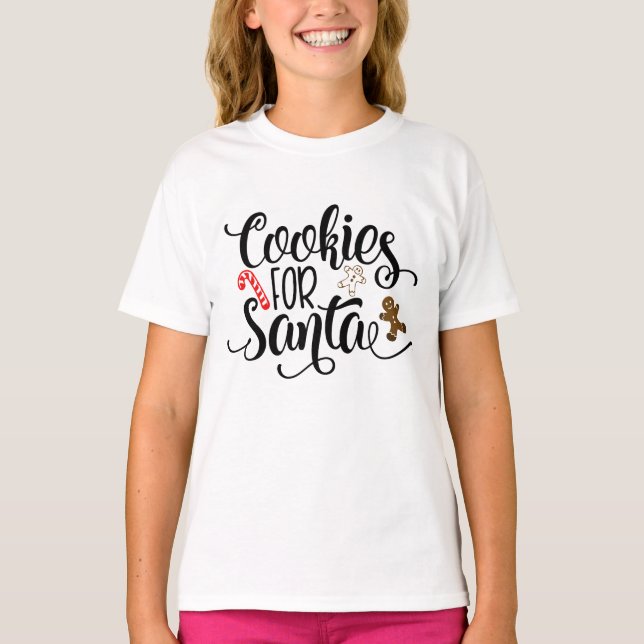 Camiseta Biscoitos para Papais noeis de Natal Divertido (Frente)