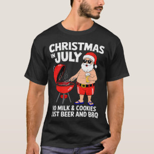 Camiseta Biscoitos Sem Leite Do Papai Noel Apenas Bbq Natal