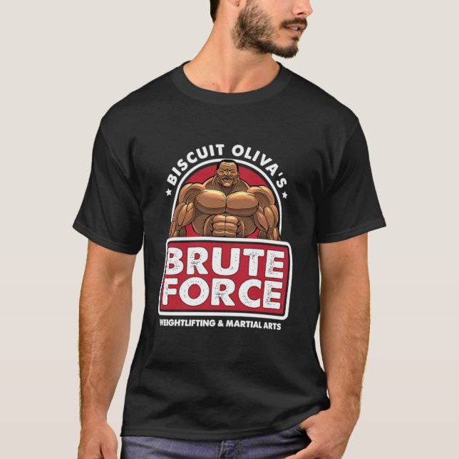 Camiseta Biscuit Olivas Brute Force  (Frente)